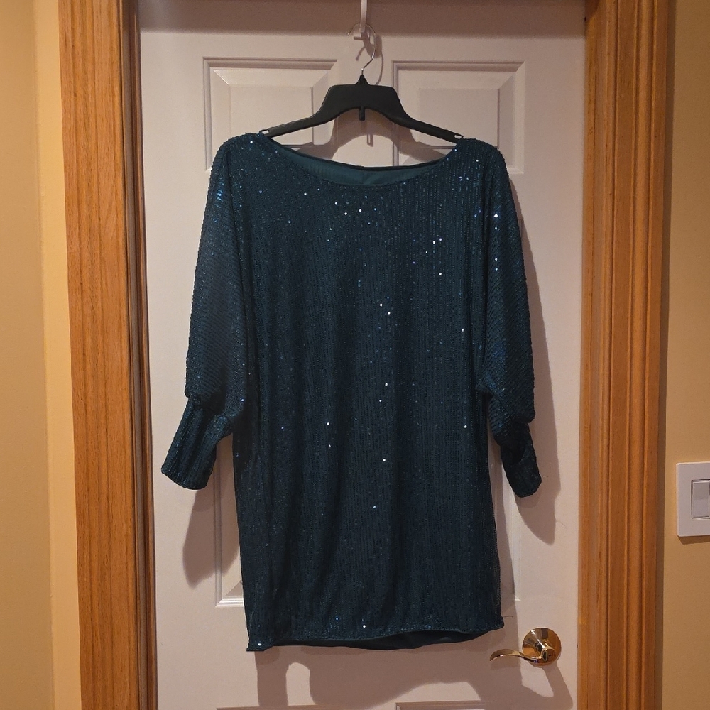 Sparkling Teal Sequin Dress